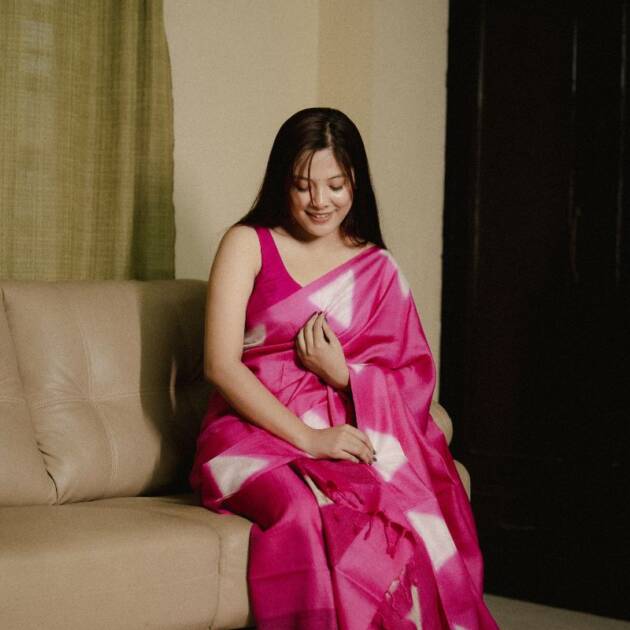 Pure Tassar Silk Dyed with Stitched method