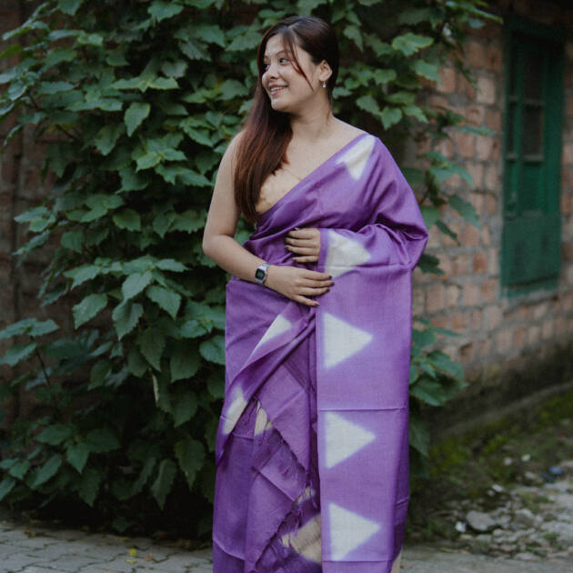 Pure Tassar Silk Dyed with Stitched method