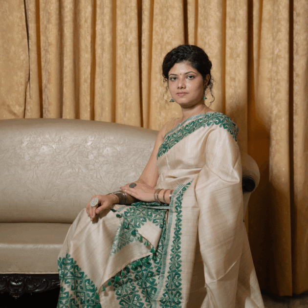 Desi Tassar Mekhela Sador set with blouse piece