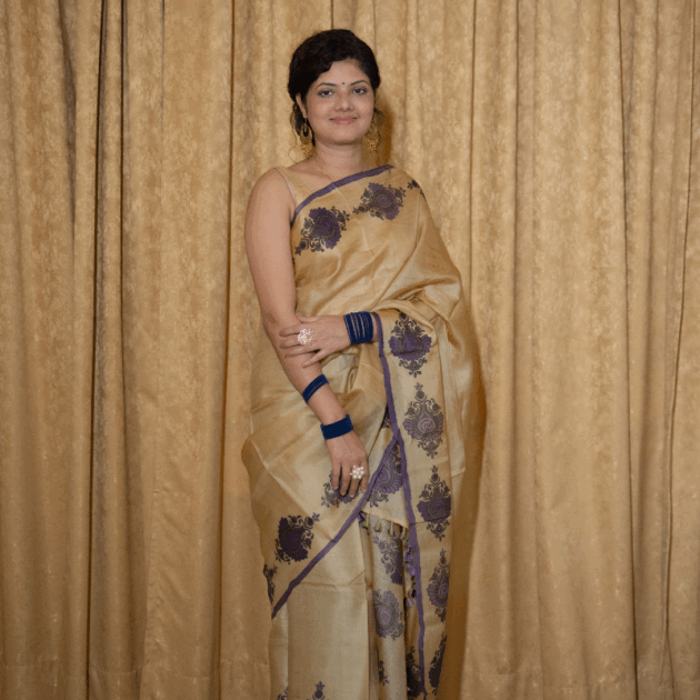 Desi Tassar Mekhela Sador set with blouse piece