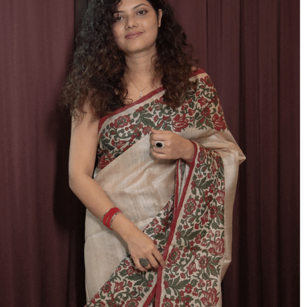 Desi Tassar Mekhela Sador set with blouse piece